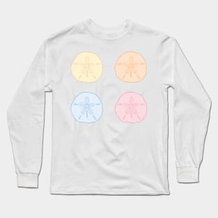 Colorful Sand Dollar Illustration Set Long Sleeve T-Shirt